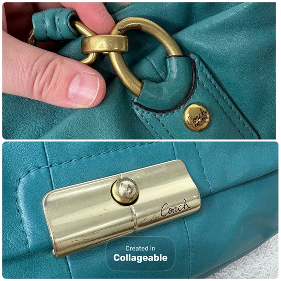 PROJECT Coach Kristin East West Leather Zip Tote 16814 Aegean Large Shoulder Bag - Picture 6 of 12